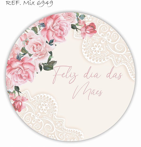 Painel Festa Redondo Sublimado  Dia Das Mães C/elástico