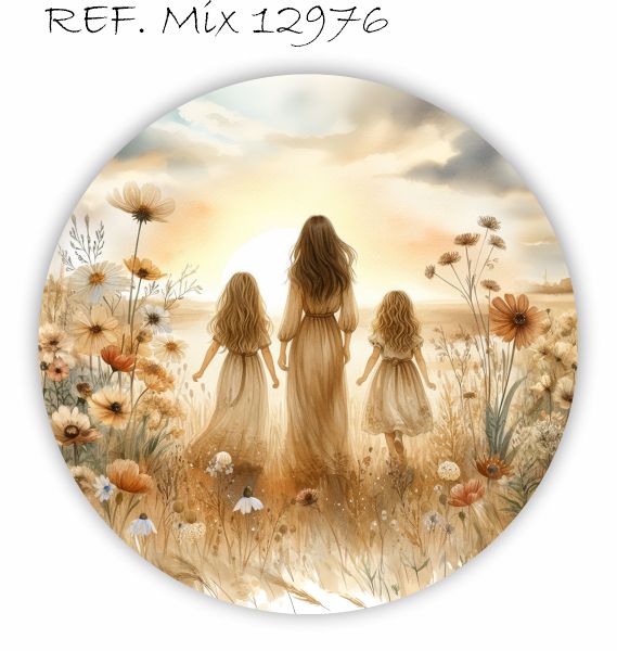 Painel Festa Redondo Sublimado Dia Das Mães C/elástico