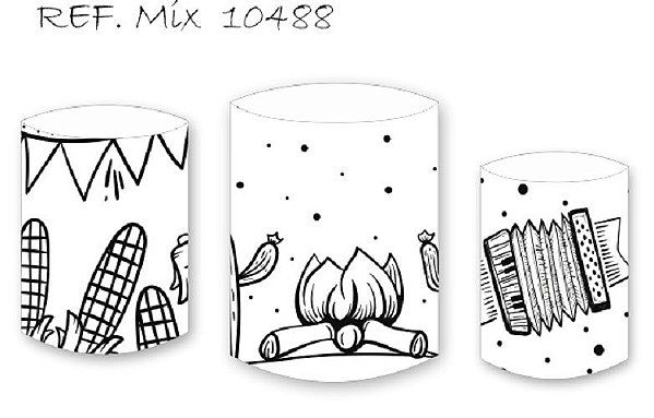 Trio De Capas P/ Cilindros Sublimado Festa Junina Veste Fácil