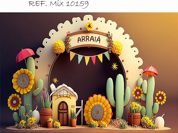 Fundo Fotográfico Sublimado 3D Festa Junina