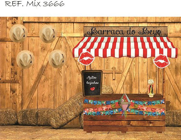 Fundo Fotográfico Sublimado 3D Festa Junina