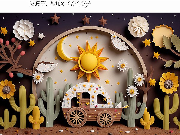 Fundo Fotográfico Sublimado 3D Festa Junina