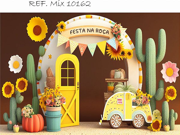 Fundo Fotográfico Sublimado 3D Festa Junina