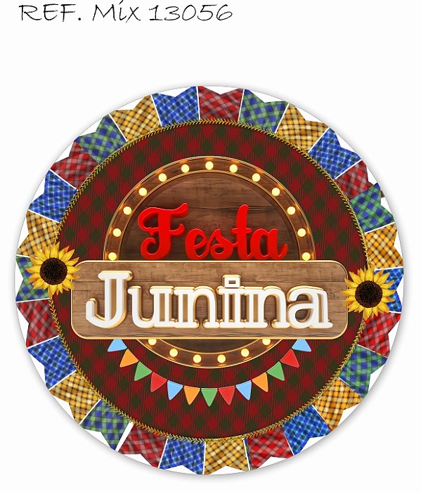 Painel Festa Redondo Sublimado Festa Junina C/elástico