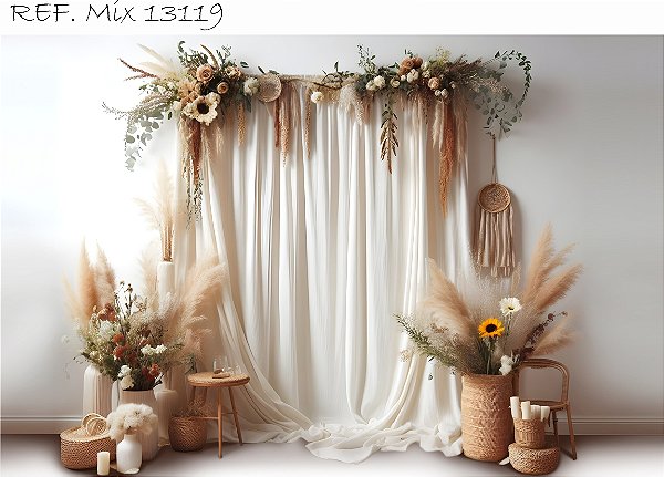 Fundo Fotográfico Sublimado 3D Boho
