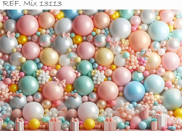 Fundo Fotográfico Sublimado 3D Balão