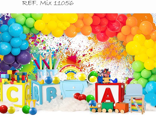 Fundo Fotográfico Sublimado 3D Smash Abc Horizontal