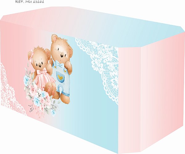 Capa Para Mesa Sublimada Em Tecido Veste Facil Cha Revelaçao