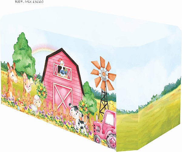 Capa Para Mesa Sublimada Em Tecido Veste Facil Fazendinha
