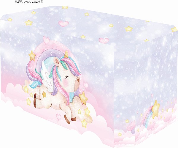 Capa Para Mesa Sublimada Em Tecido Veste Facil Unicornio