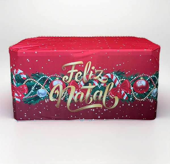 Capa Para Mesa Sublimada Em Tecido Veste Facil Tema Natal