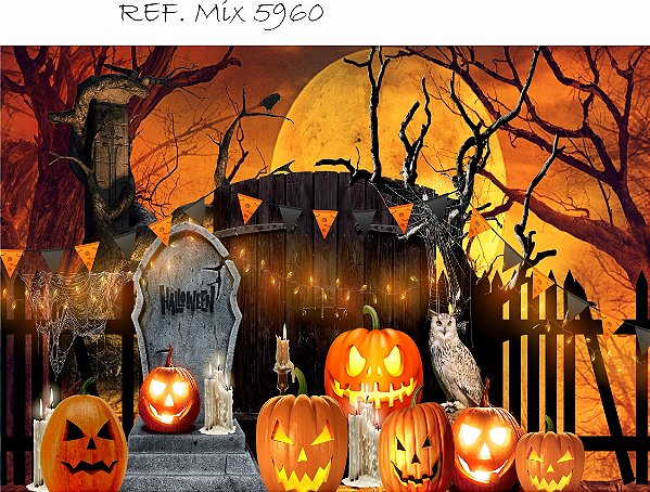 Fundo Fotográfico Sublimado 3D Halloween