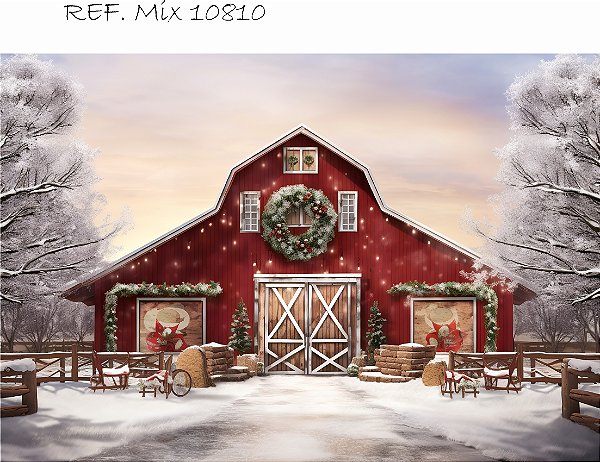 Fundo Fotográfico Sublimado 3D Natal