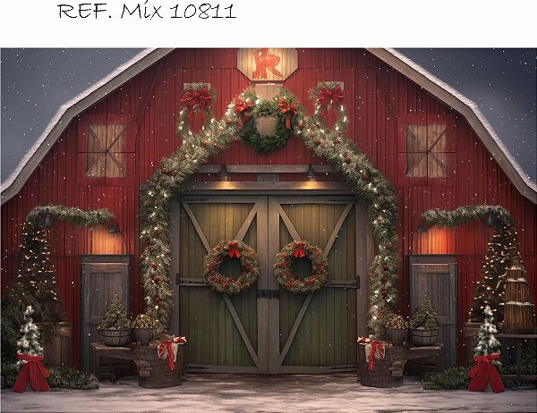 Fundo Fotográfico Sublimado 3D Natal