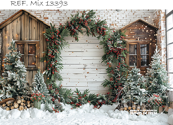 Fundo Fotográfico Cenário Natal 3D