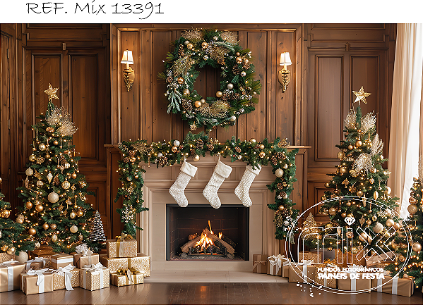 Fundo Fotográfico Sublimado 3D Natal