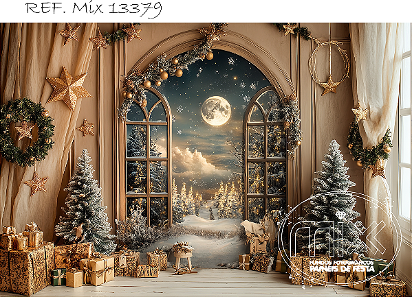 Fundo Fotográfico Sublimado 3D Natal