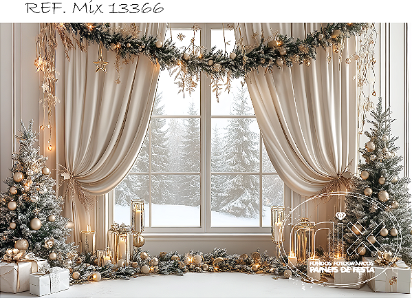 Fundo Fotográfico Sublimado 3D Natal