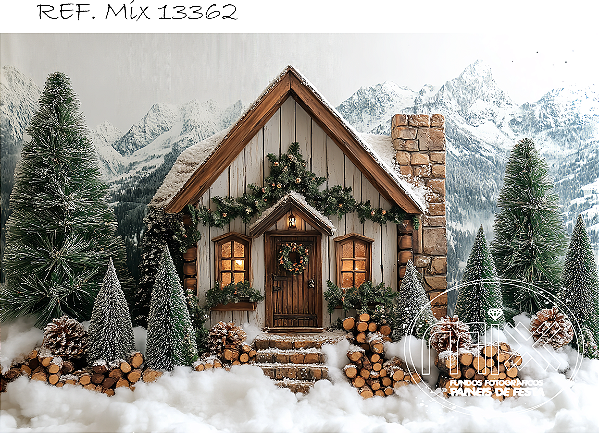 Fundo Fotográfico Sublimado 3D Natal