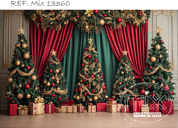 Fundo Fotográfico Sublimado 3D Natal