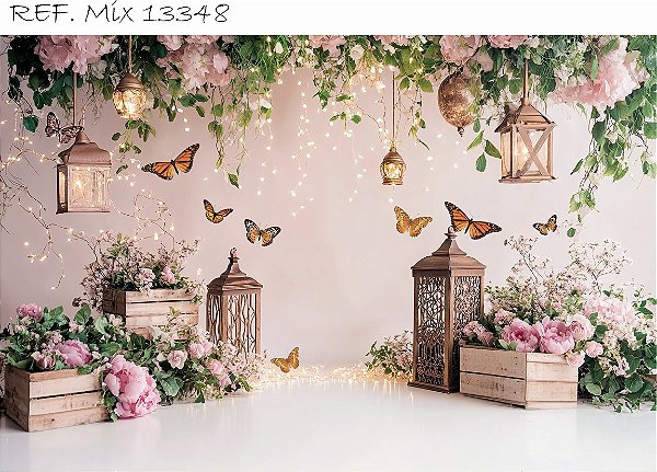 Fundo Fotográfico Sublimado 3D Borboletas