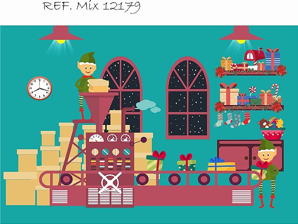 Fundo Fotográfico Sublimado 3D Natal