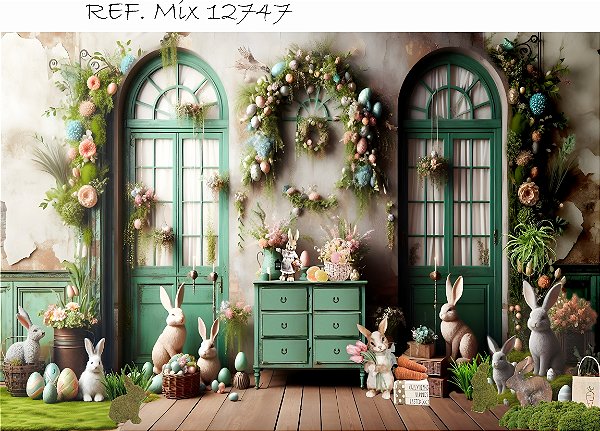 Fundo Fotográfico Sublimado 3D Pascoa