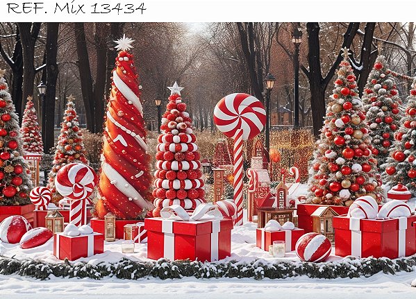 Fundo Fotográfico Sublimado 3D Natal