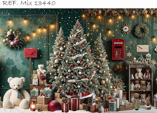 Fundo Fotográfico Sublimado 3D Natal