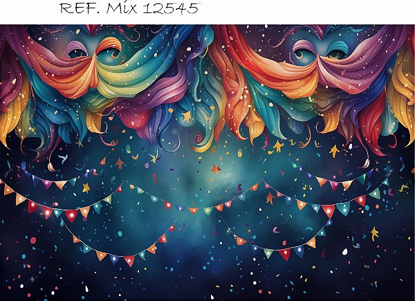 Fundo Fotográfico Sublimado 3D Carnaval