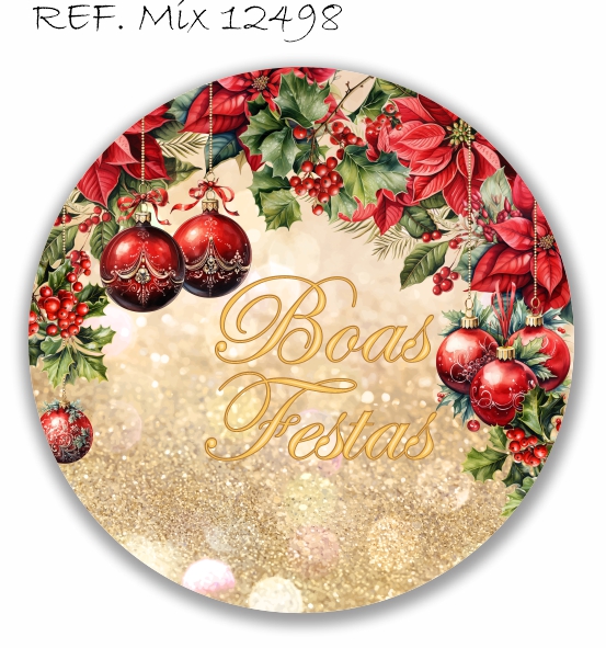 Painel Festa Redondo Sublimado Natal C/elástico