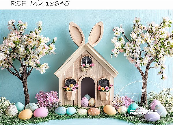 Fundo Fotográfico Sublimado Casinha Madeira Orelhinha