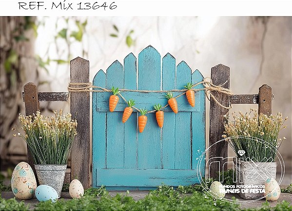 Fundo Fotográfico Sublimado Portinha Cenouras Páscoa
