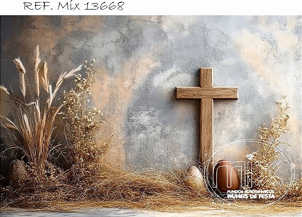 Fundo Fotográfico Cruz Ovos Fundo Cinza