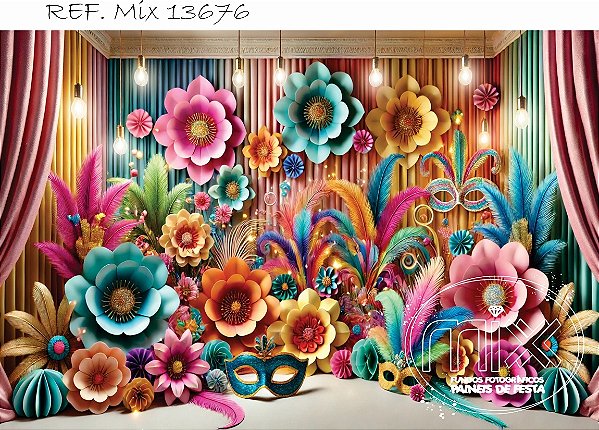Fundo Fotográfico Carnaval Flores