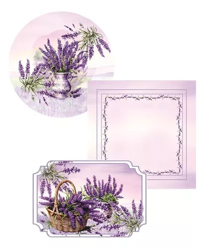 Kit 6 Supla+ Guardanapo+ Jogo Americano Decoração Mesa Posta Floral