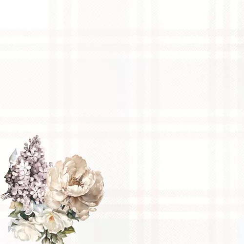 Suplat 8 Capas + 8 Bases Mdf + 8 Guardanapos Floral Rosa e Branco