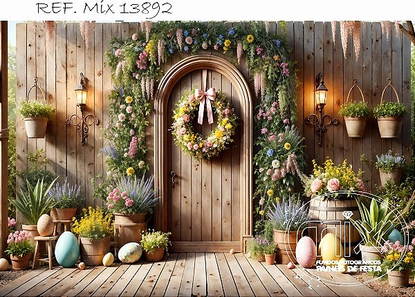 Fundo Fotográfico Sublimado Páscoa Porta