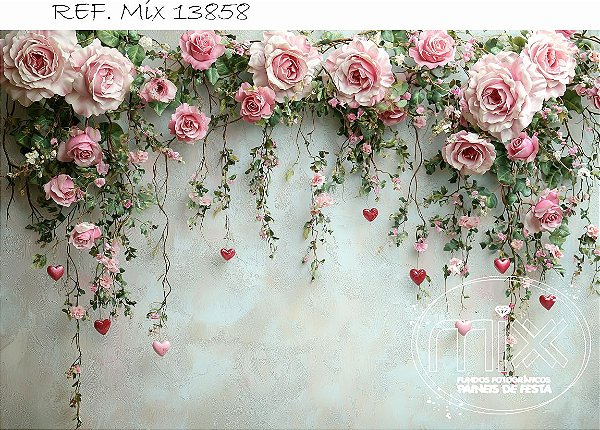Fundo Fotográfico Romântico Rosas