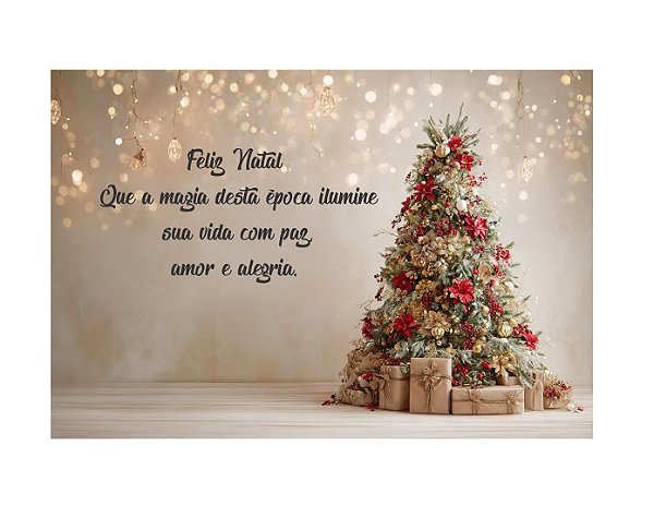Fundo Fotográfico Árvore Natal Mensagem