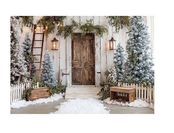 Fundo Fotográfico Pinheiros Neve