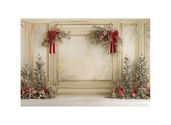 Fundo Fotográfico Parede Boiserie Natal