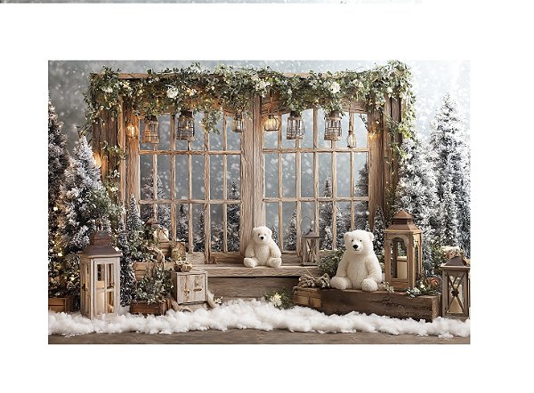 Fundo Fotográfico Natal Ursos