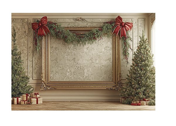 Fundo Fotográfico Moldura de Natal