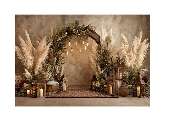 Fundo Fotográfico Boho capim dos pampas