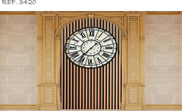 Fundo Fotográfico Sublimado 3D Relogio