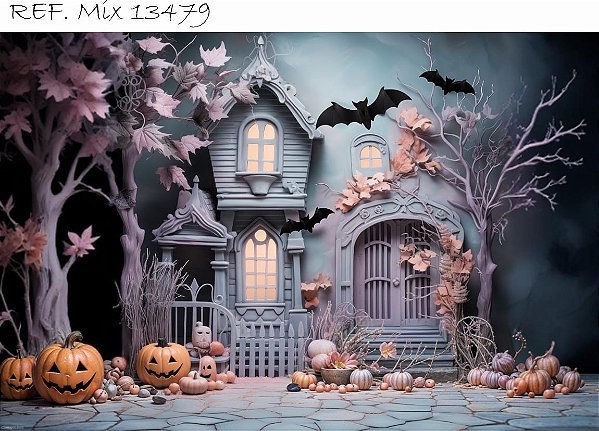 Fundo Fotográfico Casa Halloween Suave