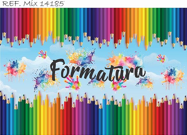 Fundo Fotográfico  Formatura Lápis Coloridos