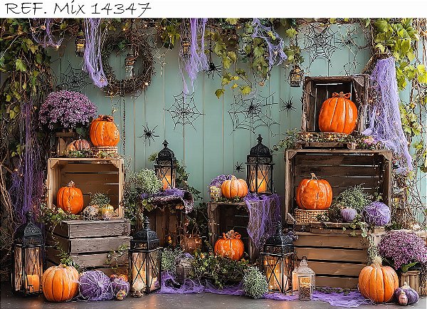 Fundo Fotográfico  Halloween Teias de Aranhas