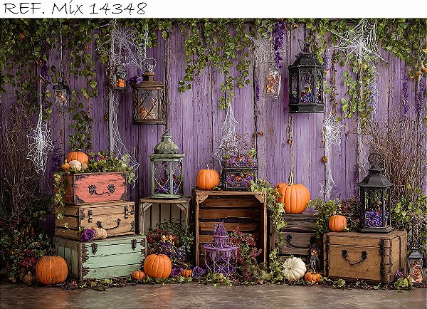 Fundo Fotográfico  Halloween Teias de Aranhas